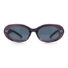 Womens Mod Fashion Round Oval Classy Beveled Frame Plastic Sunglasses