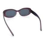 Womens Mod Fashion Round Oval Classy Beveled Frame Plastic Sunglasses
