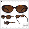 Womens Mod Fashion Round Oval Classy Beveled Frame Plastic Sunglasses