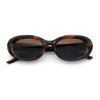 Womens Mod Fashion Round Oval Classy Beveled Frame Plastic Sunglasses