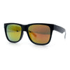 Mens Polarized Color Mirror Sport Horn Rim Plastic Rectangle Sunglasses
