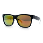 Mens Polarized Color Mirror Sport Horn Rim Plastic Rectangle Sunglasses