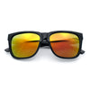 Mens Polarized Color Mirror Sport Horn Rim Plastic Rectangle Sunglasses