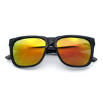 Mens Polarized Color Mirror Sport Horn Rim Plastic Rectangle Sunglasses