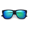 Mens Polarized Color Mirror Sport Horn Rim Plastic Rectangle Sunglasses
