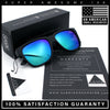 Mens Polarized Color Mirror Sport Horn Rim Plastic Rectangle Sunglasses