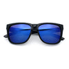 Mens Polarized Color Mirror Sport Horn Rim Plastic Rectangle Sunglasses