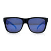 Mens Polarized Color Mirror Sport Horn Rim Plastic Rectangle Sunglasses