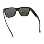 Mens Polarized Color Mirror Sport Horn Rim Plastic Rectangle Sunglasses