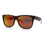 Mens Polarized Color Mirror Sport Horn Rim Plastic Rectangle Sunglasses