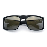 Mens Kush Polarized Mirrored Classic Sport Horn Rim Plastic Rectangle Sunglasses