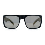 Mens Kush Polarized Mirrored Classic Sport Horn Rim Plastic Rectangle Sunglasses