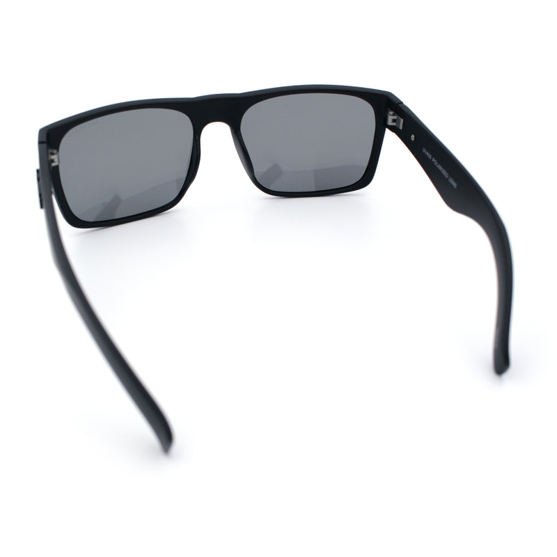Mens Kush Polarized Mirrored Classic Sport Horn Rim Plastic Rectangle Sunglasses