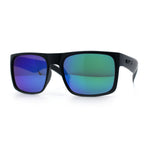 Mens Kush Polarized Mirrored Classic Sport Horn Rim Plastic Rectangle Sunglasses