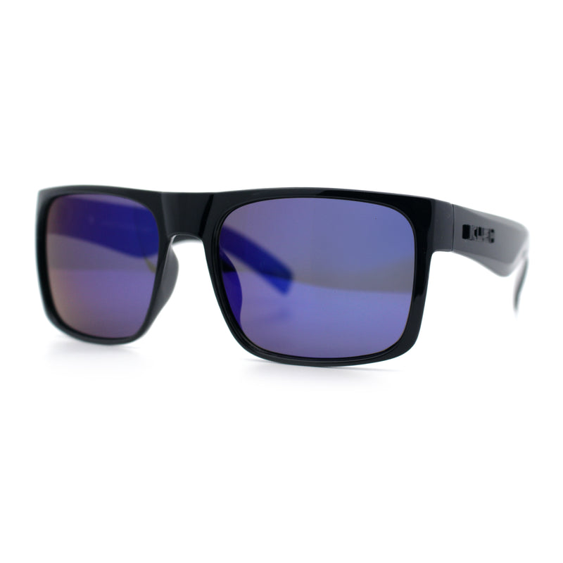 Mens Kush Polarized Mirrored Classic Sport Horn Rim Plastic Rectangle Sunglasses