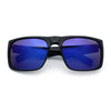 Mens Kush Polarized Mirrored Classic Sport Horn Rim Plastic Rectangle Sunglasses