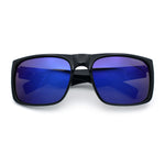 Mens Kush Polarized Mirrored Classic Sport Horn Rim Plastic Rectangle Sunglasses