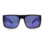 Mens Kush Polarized Mirrored Classic Sport Horn Rim Plastic Rectangle Sunglasses
