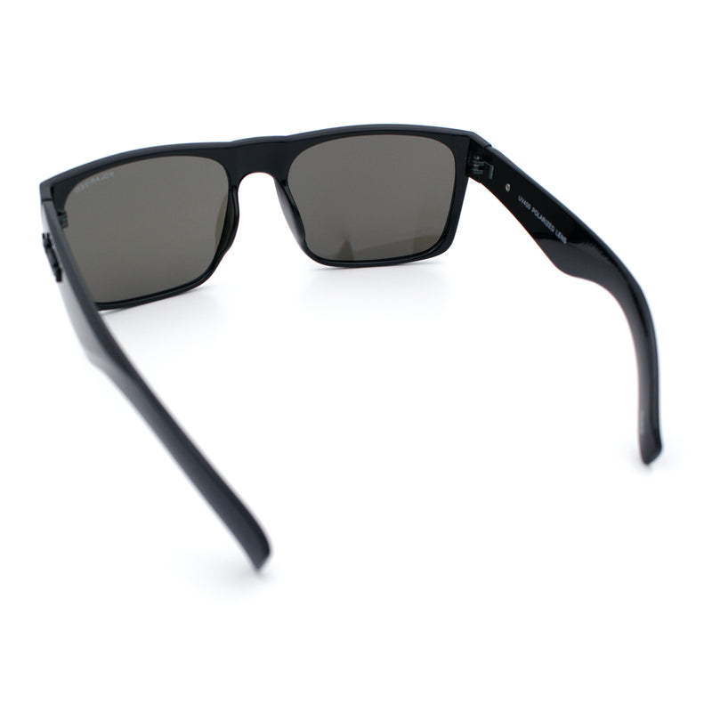 Mens Kush Polarized Mirrored Classic Sport Horn Rim Plastic Rectangle Sunglasses