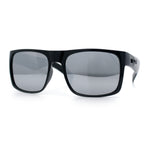 Mens Kush Polarized Mirrored Classic Sport Horn Rim Plastic Rectangle Sunglasses