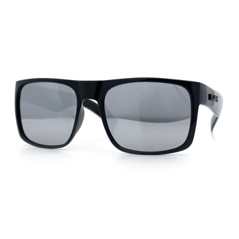 Mens Kush Polarized Mirrored Classic Sport Horn Rim Plastic Rectangle Sunglasses