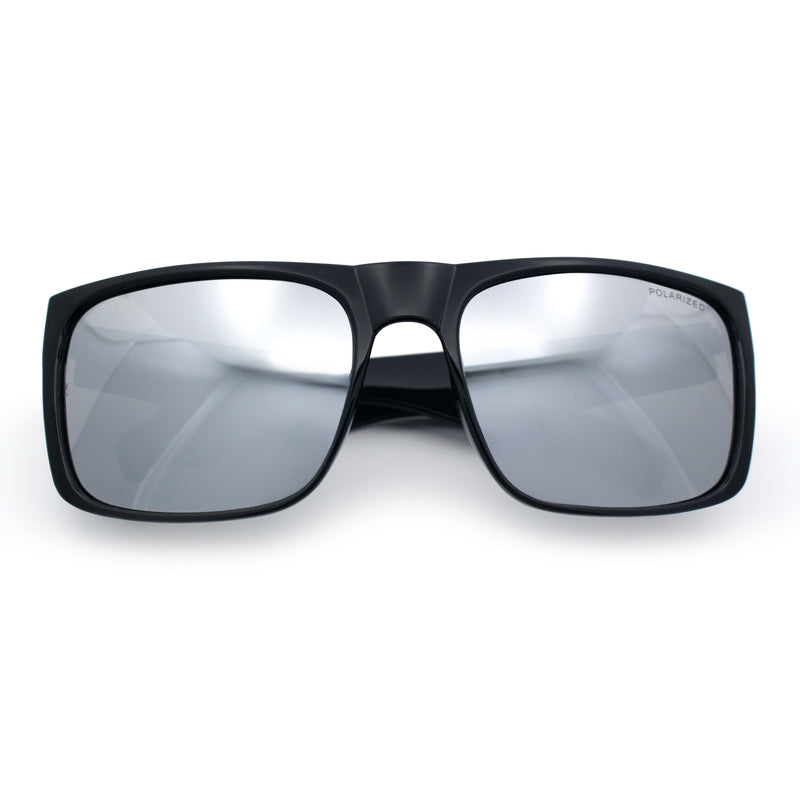 Mens Kush Polarized Mirrored Classic Sport Horn Rim Plastic Rectangle Sunglasses