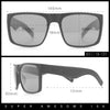 Mens Kush Polarized Mirrored Classic Sport Horn Rim Plastic Rectangle Sunglasses