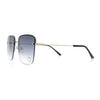 Womens Rimless Rectangle Rhinestone Heart Jewel Studded Lens Metal Sunglasses