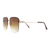 Womens Rimless Rectangle Rhinestone Heart Jewel Studded Lens Metal Sunglasses