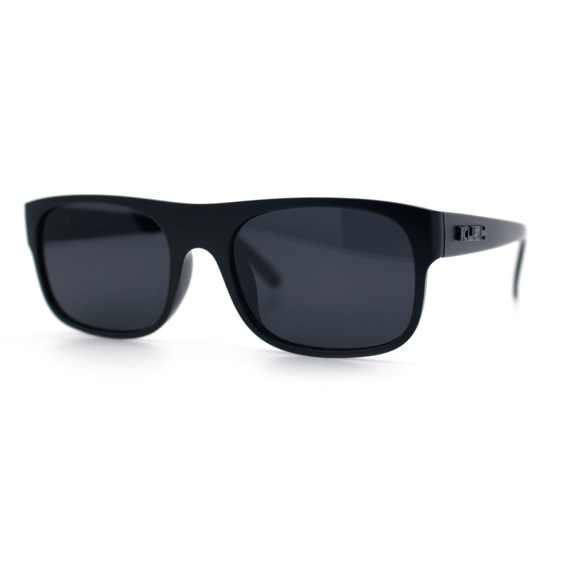 Mens Kush Narrow Rectangle Horn Rim All Black Street Gangster Sunglasses