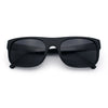 Mens Kush Narrow Rectangle Horn Rim All Black Street Gangster Sunglasses