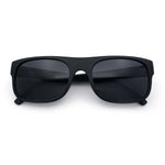 Mens Kush Narrow Rectangle Horn Rim All Black Street Gangster Sunglasses