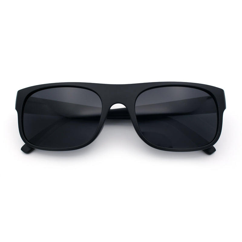 Mens Kush Narrow Rectangle Horn Rim All Black Street Gangster Sunglasses