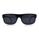 Mens Kush Narrow Rectangle Horn Rim All Black Street Gangster Sunglasses