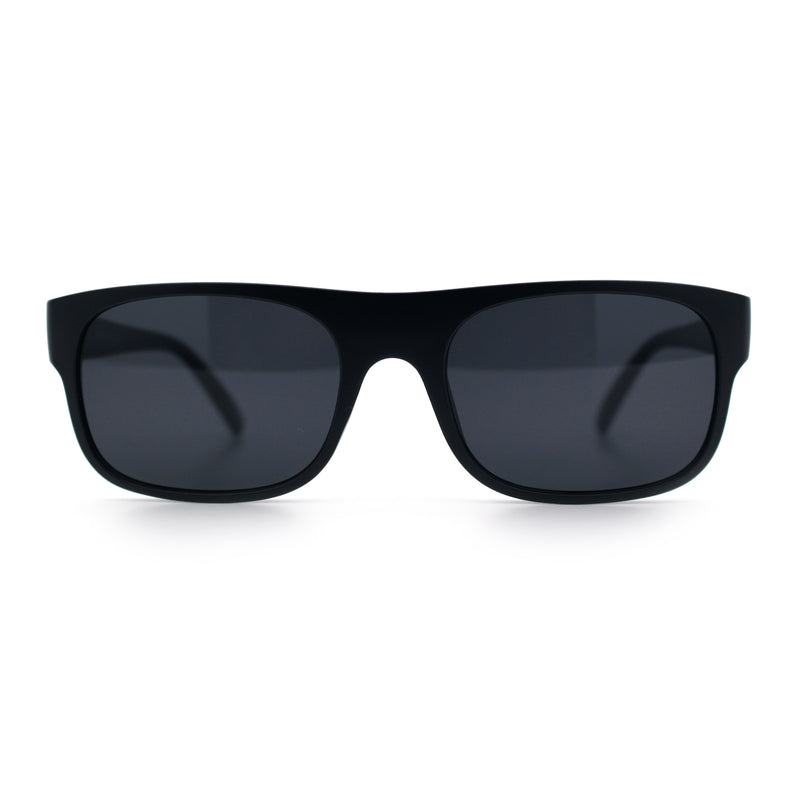 Mens Kush Narrow Rectangle Horn Rim All Black Street Gangster Sunglasses