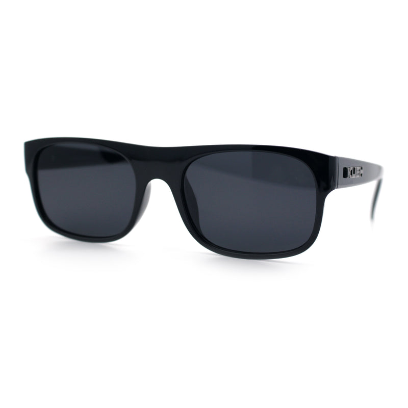 Mens Kush Narrow Rectangle Horn Rim All Black Street Gangster Sunglasses