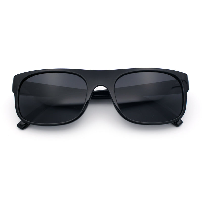Mens Kush Narrow Rectangle Horn Rim All Black Street Gangster Sunglasses