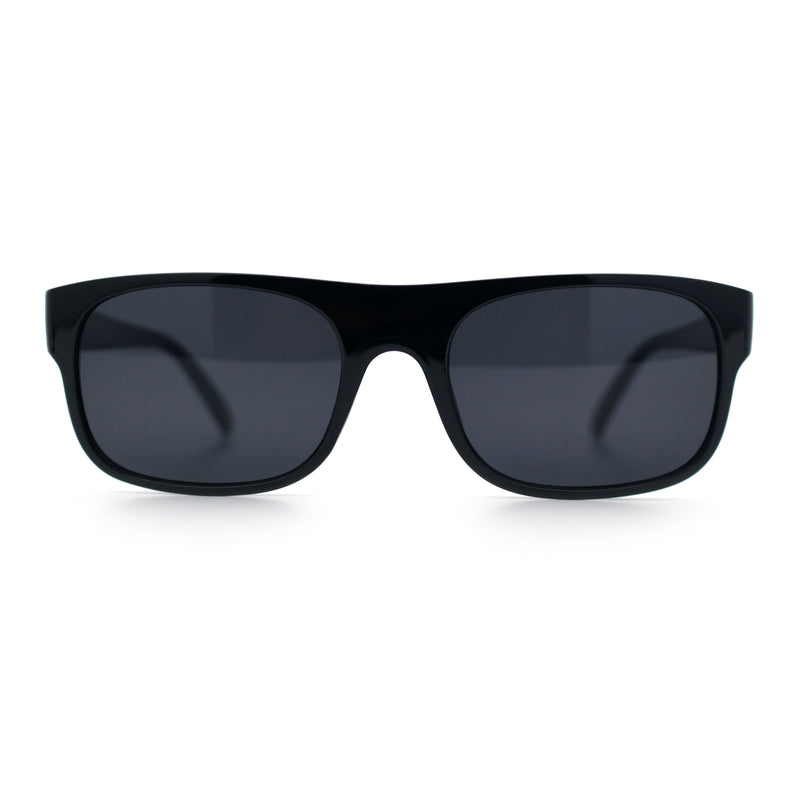 Mens Kush Narrow Rectangle Horn Rim All Black Street Gangster Sunglasses