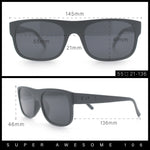Mens Kush Narrow Rectangle Horn Rim All Black Street Gangster Sunglasses