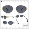 Womens Classic Retro Dad Fashion Oval Round Metal Rim Sunglasses