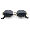 Womens Classic Retro Dad Fashion Oval Round Metal Rim Sunglasses