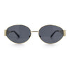 Womens Classic Retro Dad Fashion Oval Round Metal Rim Sunglasses