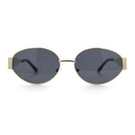 Womens Classic Retro Dad Fashion Oval Round Metal Rim Sunglasses