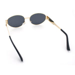 Womens Classic Retro Dad Fashion Oval Round Metal Rim Sunglasses