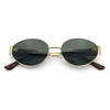 Womens Classic Retro Dad Fashion Oval Round Metal Rim Sunglasses
