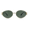 Womens Classic Retro Dad Fashion Oval Round Metal Rim Sunglasses