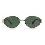 Womens Classic Retro Dad Fashion Oval Round Metal Rim Sunglasses