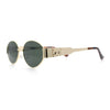 Womens Classic Retro Dad Fashion Oval Round Metal Rim Sunglasses