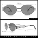Womens Classic Retro Dad Fashion Oval Round Metal Rim Sunglasses