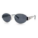 Womens Classic Retro Dad Fashion Oval Round Metal Rim Sunglasses